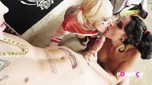 Cosplay üçlü joker ile iki harley quinn kaba porno