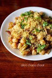 Aloo Chana Chaat Recipe Spicy Tangy Sweet Chaat Recipe Made With Boiled Potatoes And White C Chana Chaat Recipe Chaat Recipe Indian Food Recipes Vegetarian