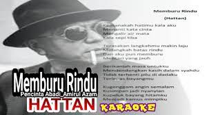 Create and get +5 iq. Hattan Memburu Rindu Karaoke Tanpa Vokal Lirik Pencinta Abadi Youtube