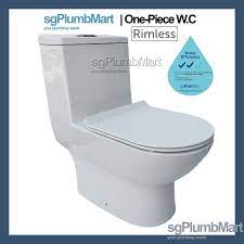 Feature offers chair height seating that makes sitting down and standing up easier for most. Rimless X Sgplumbmart 1 Piece Toilet Bowl One Piece Wc Model A Shopee Singapore