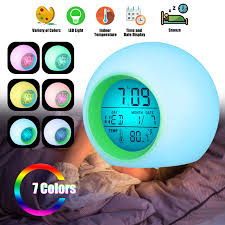 Eeekit Kids Alarm Clock Digital Alarm Clock For Kids 7 Color Changing Night Light Clock For Girls Boys Bedroom Children S Wake Up Clock With Touch Control Indoor Temperature And Snooze Walmart Com