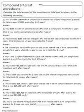 Practice Applying Compound Interest Formulas With These Word Problems Word Problems Word Problem Worksheets Compound Interest Math