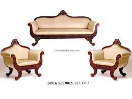 The high quality genuine leather upholstery in solid brown, lends a unique and charming appeal. Antique Craved Teak Wood Sofa Set Traditional Sofa Wooden Sofa Designs Sofa Set