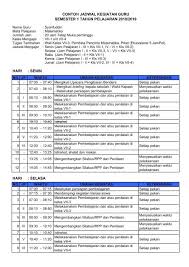 Untuk menunjukan dan mengembangkan itu semua perlu ditunjang dengan kemauan, semangat dan kerja keras yang tidak mudah di. Contoh Jadwal Kegiatan Guru