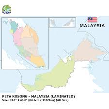 Permohonan dibuka kepada seluruh rakyat malaysia. Peta Kosong Malaysia Laminated Malaysia Outline Map Shopee Malaysia