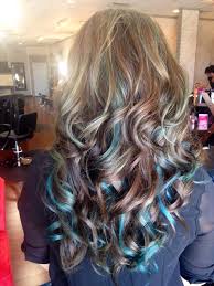 This color works well with warm and cool skin tones and adds drama to dull brown hair. Teal Blue Highlights On Brown Hair Novocom Top