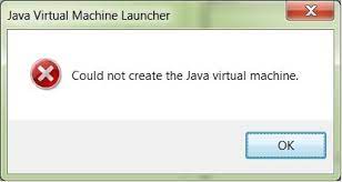 A fatal exception has occurred. Fastest Error Could Not Create The Java Virtual Machine