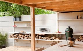 modular outdoor kitchen with shower