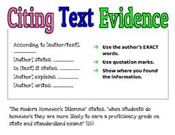 Citing Text Evidence Anchor Chart