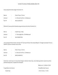 Contoh Surat Kuasa Pengambilan Str Download Suratresmi Com