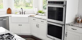 Designed by garrison hullinger interior design very niche small kitchen design with plenty of storage and a double wall oven. Wall Oven Buying Guide Single Double Combination Maytag