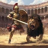 Gladiateur romain contre Lion - Etsy France