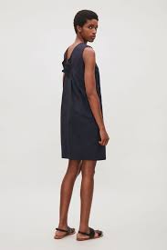 Cos Image 3 Of Pleated Back Dress In Navy Dresses Womens Dresses Women Dress Online