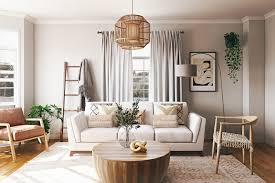 Bohemian Farmhouse Rustic Transitional Living Room Design By Havenly Interior Designer Sarah
