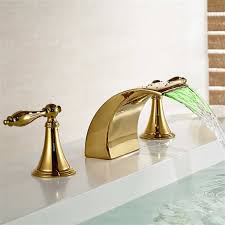 I normally wouldn't write a review for a product i haven't used, but i had to grab this up when i saw it, and when it arrived, i was really impressed with. Buy Led Colors Waterfall Spout Bathroom Sink Faucet Sink Mixer Tap Gold Finish Online Led Waterfall Basin Mixer Tap