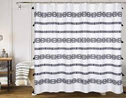 Rated 5 out of 5 stars. Yokii Yokii Tassel Stall Shower Curtain 36 Inch Black And Cream Striped Boho Fabric Bathroom Shower Curtain Sets Small Shower