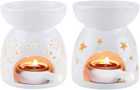 Maybe you would like to learn more about one of these? Amazon Com Comsaf Ceramic Tealight Candle Holder Oil Burner Essential Oil Incense Aroma Diffuser Furnace Home Decoration Romantic White Set Of 2 Home Kitchen