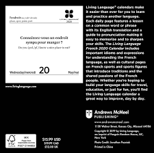 Living language has been a proven and effective language learning instruction for over 65 years. Living Language French 2020 Day To Day Calendar Angus Robertson