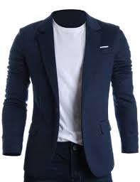 Flatseven Mens Slim Fit Casual Premium Blazer Jacket Navy L Chest 42 Flatseven Http Www Amazon Com D Mens Fashion Blazer Mens Clothing Styles Mens Outfits