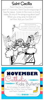 Catholic Kids Bulletin Weekly Mass Prep For Kids Saint Cecilia Catholic Saints For Kids Catholic Kids Catholic Preschool