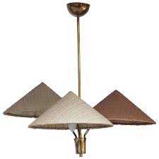 Rupert Nikoll Ceiling Lamp Chinese Hat Shades Austria 1950s Ceiling Lamp Pendant Ceiling Lamp Lamp