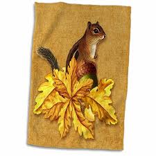 golden oak leaves in autumn towel