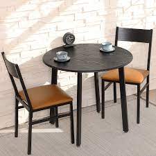 We designed a range of small dining tables where you select your own preferred material, colour, shape and style with matching chairs to complete the look. Buy Homury 3 Piece Dining Table Set With Cushioned Chairs Modern Counter Height Dinette Set Small Kitchen Table Set With 1 Table And 2 Chairs For Dining Room Kitchen Small Spaces Espresso
