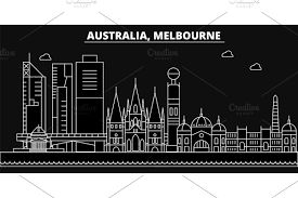 Melbourne Silhouette Skyline Australia Melbourne Vector City Australian Linear Architecture Melbourne Line Travel Illustration Landmarks Australia Flat I Melbourne Life Quotes Travel Australia