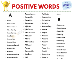 Some give information about how certain we consider something to be, others express our attitude (negative or positive) about something, while others are used to pass judgment on someone's actions. Positive Words Vocabulary List Fluent Land