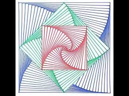 رسم تجريدى سهل تداخل ثلاثى الابعاد youtube