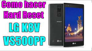 This should work successfully, if not, then switch to ptp mode. Como Hacer Un Hard Reset Al Lg K8v Vs500pp Youtube