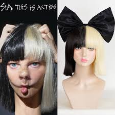Life as a blackhead is over, and you're determined to be a blonde! Halloween Black Bow Sia Wig Short Straight Half Black Half Blonde Neat Bangs Synthetic Wigs Fashion Short Wigs For Hair Women Synthetic Wigs Wig Shortshort Wig Aliexpress