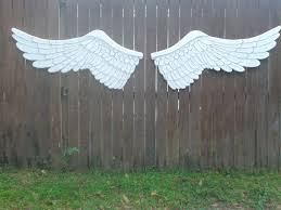 Giant Wooden Carved Distressed Angel Wings White Grey And Silvery Pearl Glaze In Elizabeth 7ft 8in Wide Angel Cross Art Wings