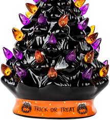 Vintage ghost mill ceramic lighted halloween haunted house skulls bats pumpkins. You Can A Ceramic Halloween Tree And I Totally Need One