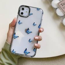 Durable textured exterior with hard shell. Shockproof Blue Butterfly Case Jelly Cases