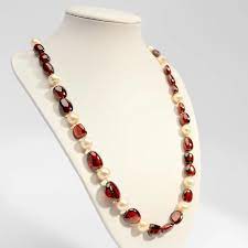 Vintage Gump S Garnet And Pearl Necklace In 2021 Pearls Freshwater Cultured Pearls Necklace