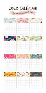 Download a free, printable calendar for 2021 to keep you organized in style. 2020 Free Printable Calendars Lolly Jane