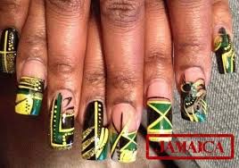 Jamaica Nail Art Jamaica Nails Purple Glitter Nails Rasta Nails