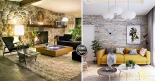 Papier peint, enduit, lambris, peinture. Murs En Pierres Apparentes Dans Le Salon 15 Idees Pour Vous Inspirer