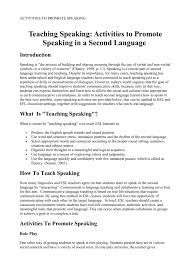 Changes to this syllabus for 2020, 2021 and 2022. Activities To Promote Speaking In A Second Language