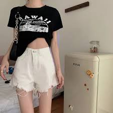 Super short and extra revealing. Streetwear High Waist Wide Leg Denim Shorts For Women 2021 New Jean Shorts Women Summer Korean Style Women Loose Short Shorts Crunch Cycle
