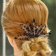 Add sparkle to your hairstyle and wedding day look with gorgeous bridal hair accessories. Aukmla Bride Wedding Hair Combs Bridal Headpiece Black Hair Accessorie Ninthavenue Europe
