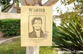 Flynn Rider Wanted Poster Printable Rapunzel Birthday Party Disney Theme Party Birthday Party Invitations Free