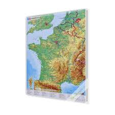 Jedno miasto z ludnością 500÷999 tys.; Mapa Do Wpinania Francja Fizyczna 1 625tys 120x160 Cm Stiefel
