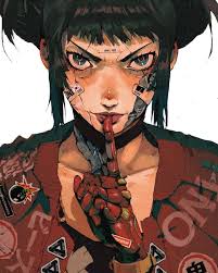 C Y B E R P U N K A R T On Instagram Artist Suzumesakiii Oni Cyborg Robot Robotics Implants Biomec Cyberpunk Art Cartoon Art Aesthetic Art