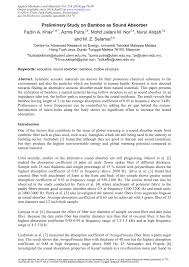 So, is plexiglass a good sound barrier? Pdf Preliminary Study On Bamboo As Sound Absorber