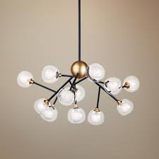Chandeliers Et2 Pod 39 1 2 Wide Black And Gold 12 Light Led Pendant Led Pendant Lights Et2 Gold Light Fixture