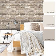 20 gorgeous and neutral master bedrooms. Battersea Brick Wall Effect Wallpaper Neutral Wallpaper From I Love Wallpaper Uk