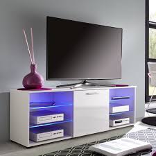 Modernes Lowboard Tv Board Mit Fronten In Hochglanz Weiss Lackiert Das Lowboard Bietet Viel Stauraum Und Ist Auch Fur Kleine Lowboard Hochglanz