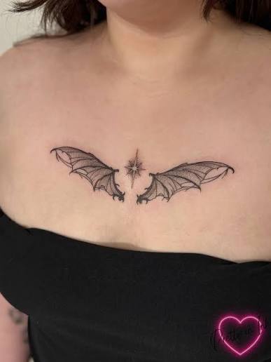 Bat wings✨ • • Thank you Alena🩷 • • • • • #tattoo #tattoos #finelinetattoo